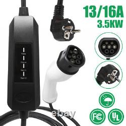 13A/16A 3.5kW Portable Electric Vehicle Charger Type 2 IEC62196-2 220V EV Charge