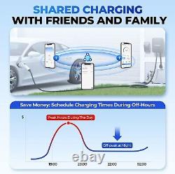 40A APP/WIFI Electric Vehicle Charger EV Charging Station Level 2 NEMA14-50 25Ft