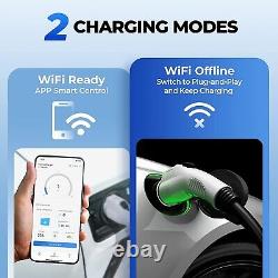 40A APP/WIFI Electric Vehicle Charger EV Charging Station Level 2 NEMA14-50 25Ft