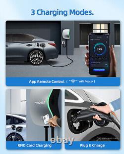 48A EV Charger Level 2 Electric Vehicle Charging Station with17ft Cable RFID Card