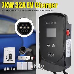 7KW 32A EV Charger Type 2 Home Electric Vehicle Charging Station Wallbox 28FT B