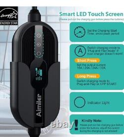 AIMILER Level 2 Electric Vehicle EV Charger 32 Amp NEMA 14-50 Plug J1772 16 Foot