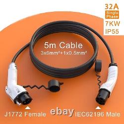 EV Charging Cable J1772 Type1 to Type2 Plug EV Cable Electric Vehicle Cord 5m