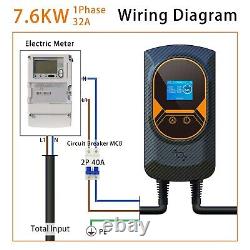 EV Charging Station 32A Electric Vehicle Charger EVSE Wallbox 7.6/11/22KW Type2