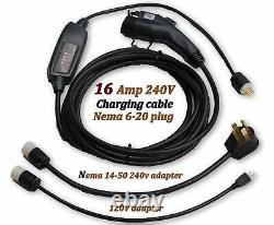 Level 2 Electric Vehicle Charger EV Charging Cable Cord 240V 41FT J1772,5-15,16