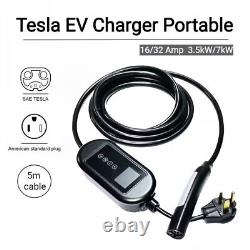 Level 2 Portable Tesla Charger 16/32 Amps, EV Electric Vehicle Charging Station