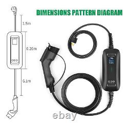 Portable 6-16 Amp EV Charger Type 1 Electric Vehicle Charging Cable Timed NM6-20