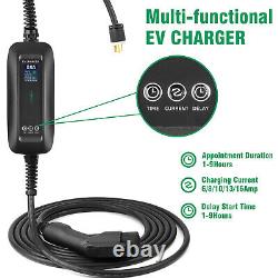 Portable 6-16 Amp EV Charger Type 1 Electric Vehicle Charging Cable Timed NM6-20