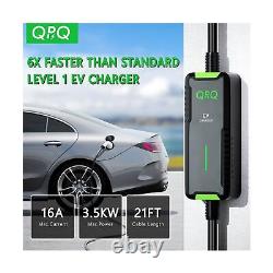 QPQ Level 1&2 EV Charger, 16A 110-240V 21FT Electric Vehicle Charging Stations