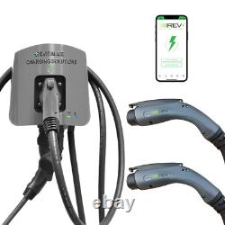 REV+ Dual-Port, Level 2, Electric Vehicle Charger, 50 Amps, WiFi/Bluetooth