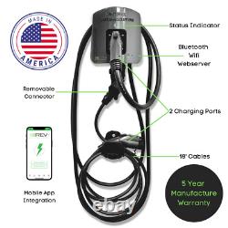 REV+ Dual-Port, Level 2, Electric Vehicle Charger, 50 Amps, WiFi/Bluetooth