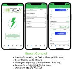 REV+ Dual-Port, Level 2, Electric Vehicle Charger, 50 Amps, WiFi/Bluetooth